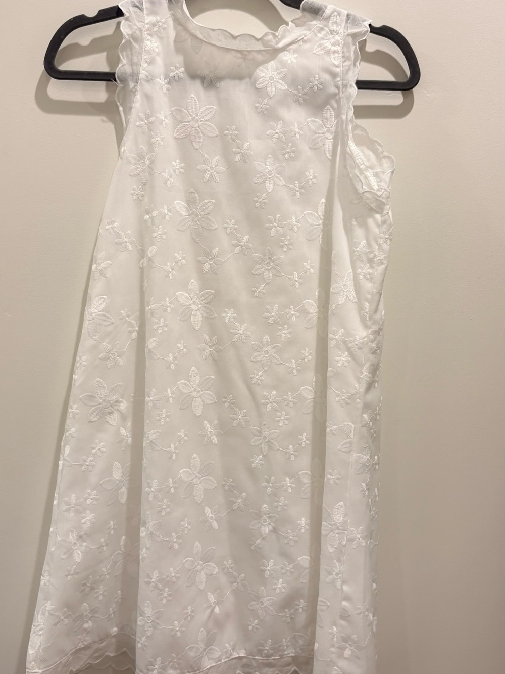 White Floral Eyelet Sleeveless Dress